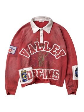 Vale Forever Valley Dreams Red Rugby Polo Sweatshirt
